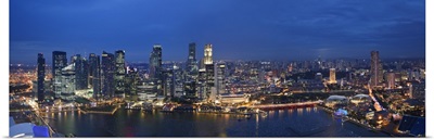 Singapore, Aerial view of Singapore Skyline