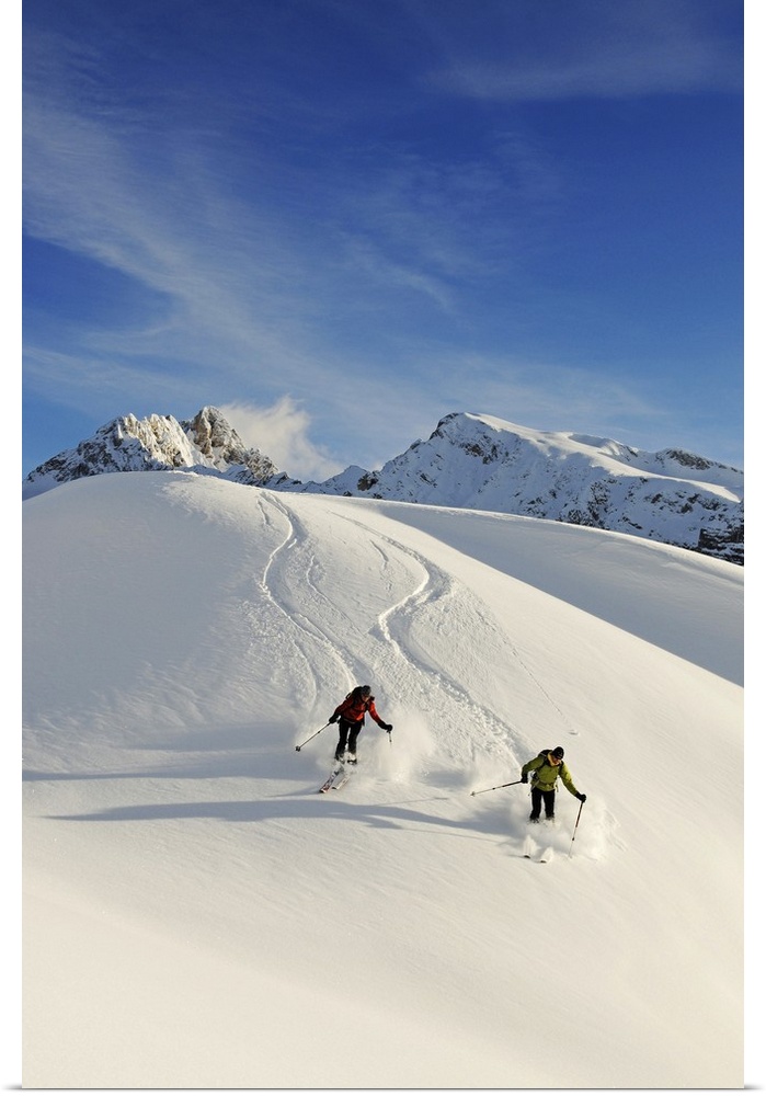 Skiing, Hohe Gaisl, Pragser Valley, Hochpustertal Valley, South Tyrol, Italy (MR)