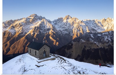 Small Church At The Top Of The Manina Pass, Lombardy, Italy