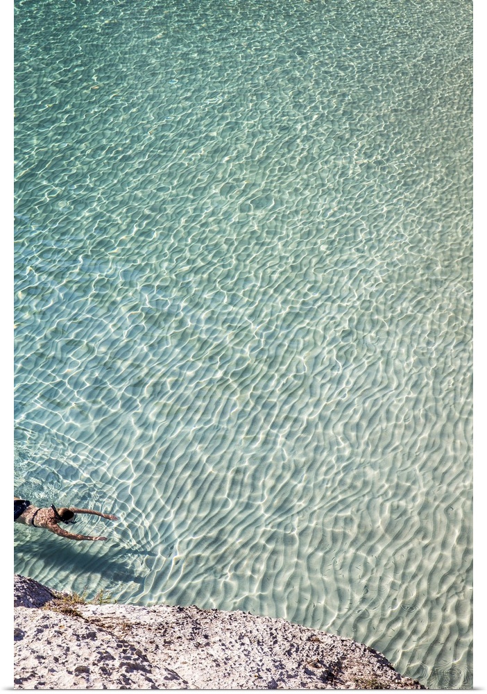Spain, Balearic Islands, Menorca, Crystal clear water of Cala Macarelleta