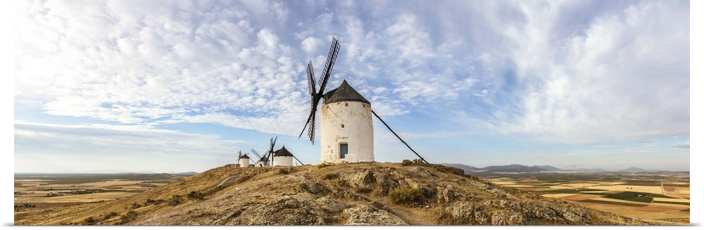Spain, Castile...La Mancha, Consuegra. Famous windmills