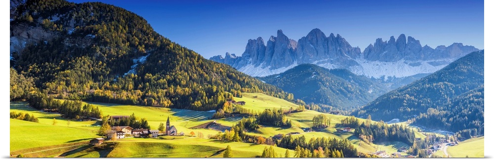 St. Magdalena In Autumn, Val Di Funes, Dolomites, South Tyrol, Italy