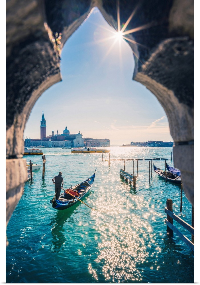St Mark's Waterfront And San Giorgio Maggiore, Venice, Veneto, Italy.