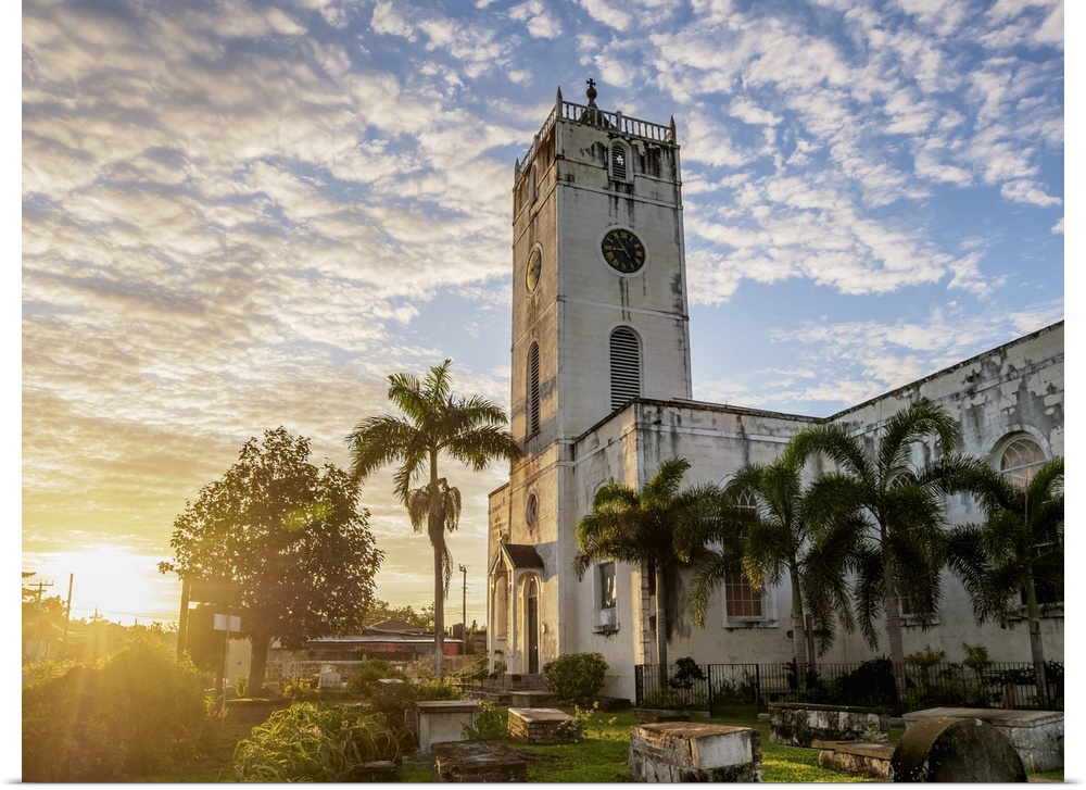 St Peter's Anglican Church at sunrise, Falmouth, Trelawny Parish, Jamaica