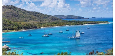 St Vincent And The Grenadines, Mustique, View Of Brittania Bay