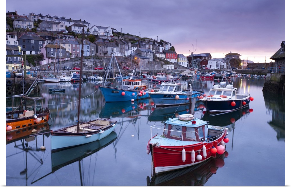 Sunrise over the picturesque harbour at Mevagissey, Cornwall, England. Spring