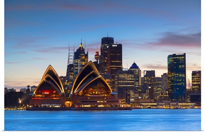 Sydney Opera House And Skyline At Sunset, Sydney, New South Wales, Australia