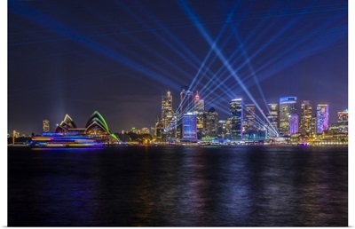 Sydney Opera House And Skyline Illuminated, Sydney, New South Wales, Australia