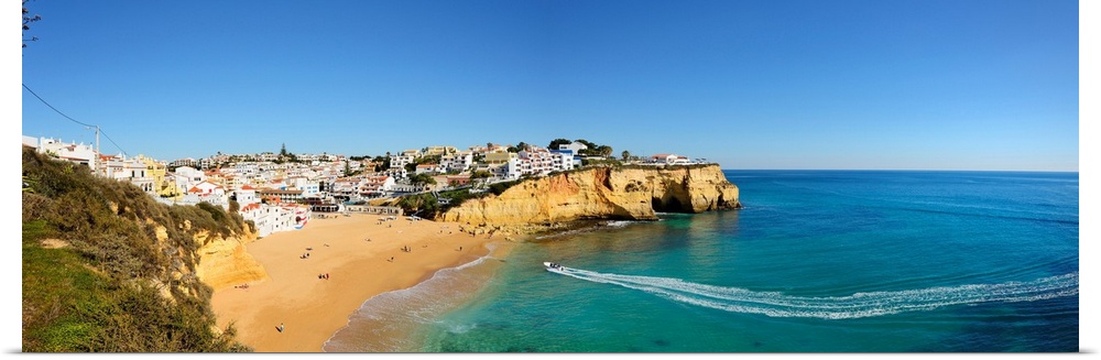 The Beach And Village Of Carvoeiro. Lagoa, Algarve, Portugal