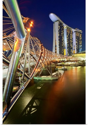The Helix Bridge and Marina Bay Sands, Marina Bay, Singapore
