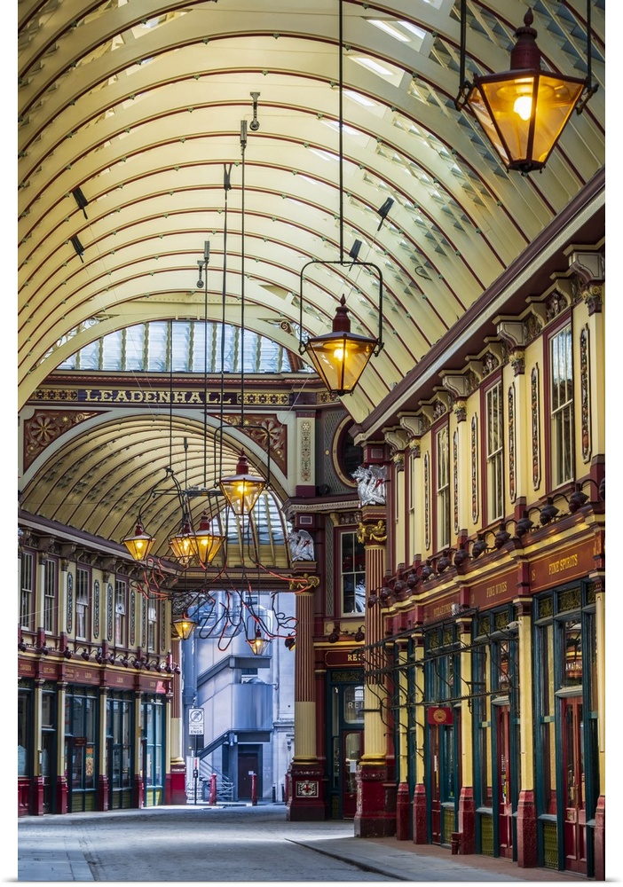 United Kingdom, England, London, City of London, the interior of Leadenhall Market, a Victorian market designed by Horace ...