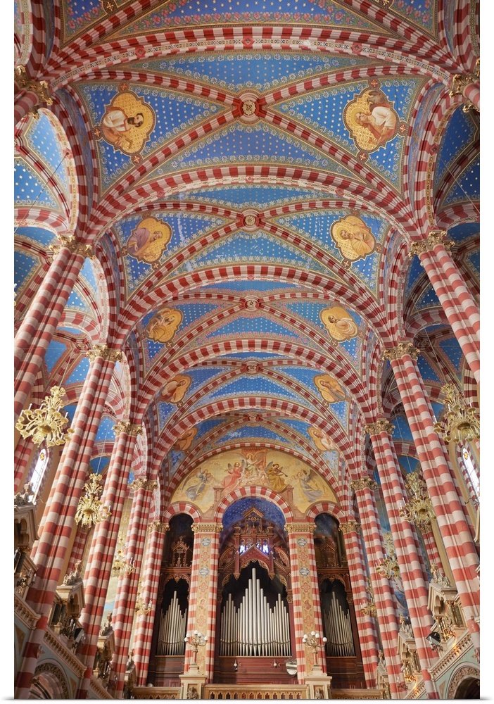 The painted interior ceiling of the Almagro Basilica (Spanish: Basilica de Maria Auxiliadora y San Carlos), Almagro, Bueno...