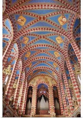 The Painted Interior Ceiling Of The Almagro Basilica, Almagro, Buenos Aires, Argentina
