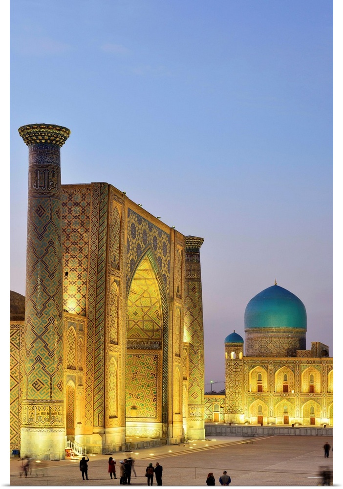 The Registan square and Ulugh Beg Madrasah. A Unesco World Heritage Site, Samarkand. Uzbekistan