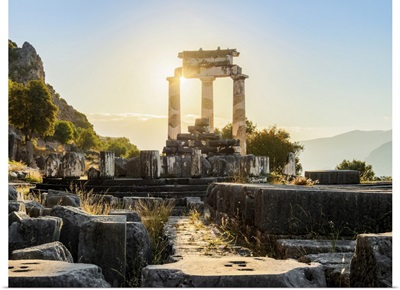 Tholos Of Delphi, Temple Of Athena Pronaia, Sunrise, Delphi, Phocis, Greece