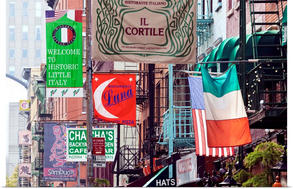 Typical Street Scene in Little Italy, Manhattan, New York, United States of America
