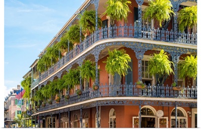 United States, Louisiana, New Orleans, French Quarter Balconies On Royal Street