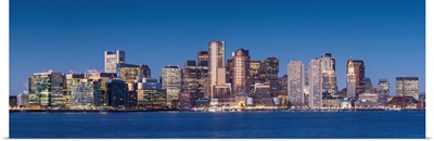 USA, New England, Massachusetts, Boston, City Skyline From Boston Harbor