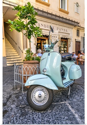 Vespa Scooter Parked In Amalfi, Campania, Italy