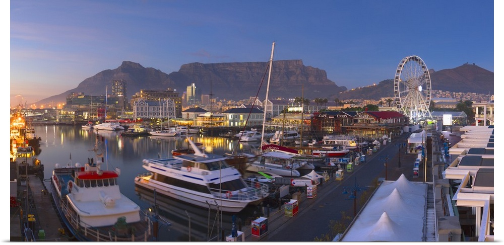 Victoria and Albert (V A) Waterfront at dawn, Cape Town, Western Cape, South Africa