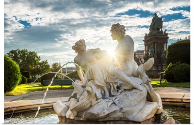 Vienna, Austria, Europe. Tritons And Naiads Fountain On The Maria Theresa Square