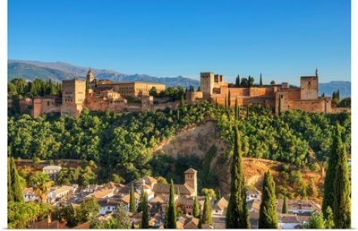 View At The Alhambra From Albaicin, , Granada, Andalusia, Spain