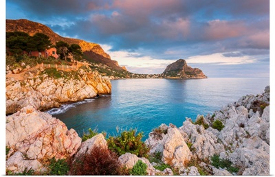 View Of Cape Zafferano At Sunrise-Europe, Sicily Region, Italy