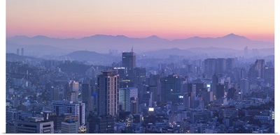 View Of Seoul At Dawn, South Korea
