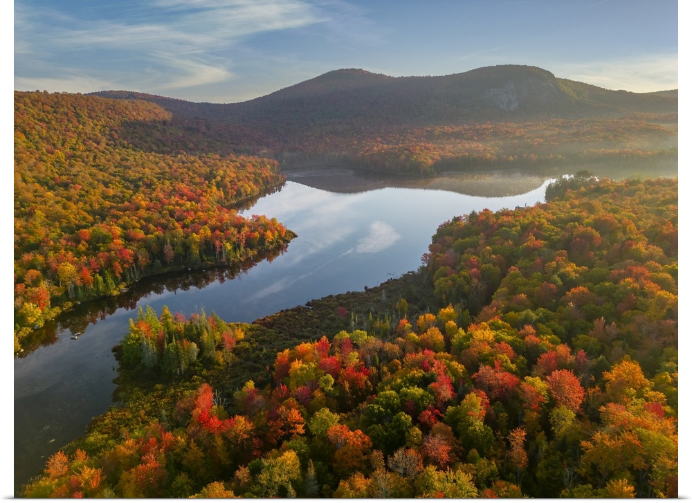 View over Turtlehead Pond, Groton State Forest, Marshfield, Vermont, New England, USA