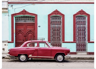 Vintage Car On The Street Of Camaguey, Camaguey Province, Cuba