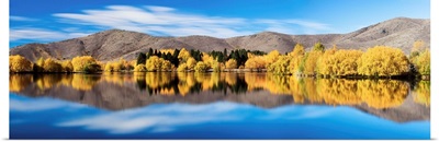 Wairepo Arm Reflections In Autumn, New Zealand