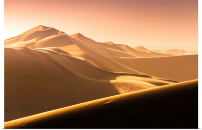 Walvis Bay, Namibia, Africa. Tourist. Sand Dunes At Sunset.
