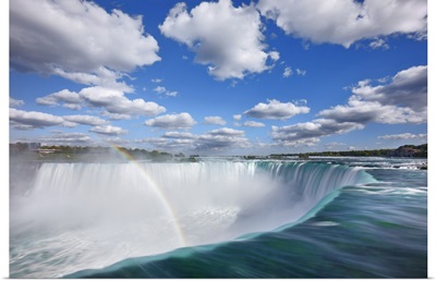 Waterfall Niagara Falls With Rainbow, Canada, Ontario, Great Lakes, Lake Ontario