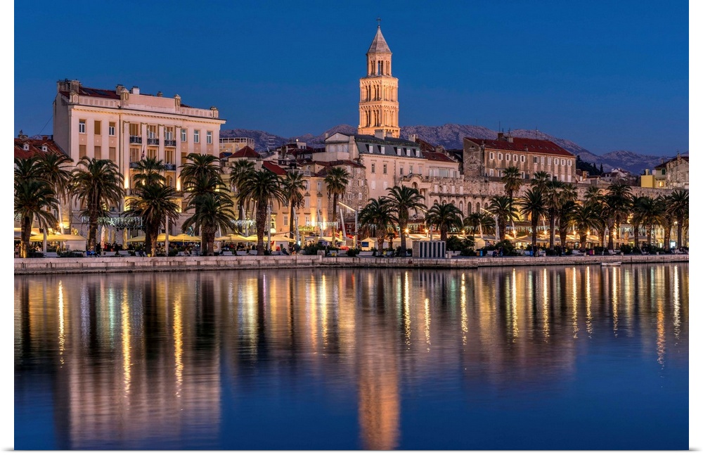 Waterfront With Cathedral Of St. Domnius In The Background, Split, Dalmatia, Croatia