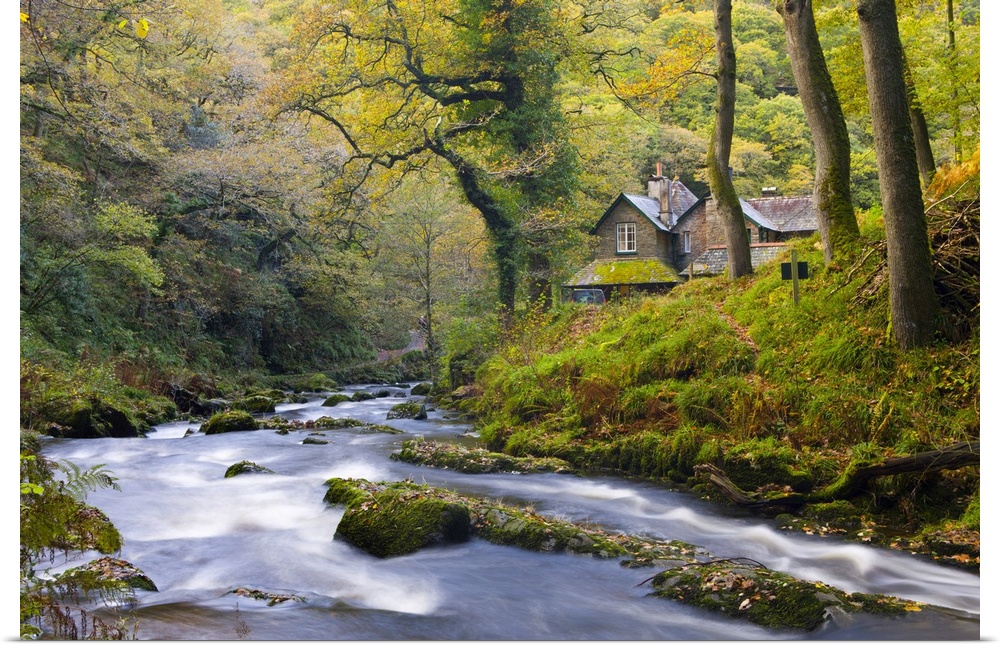 Watersmeet in the autumn, Exmoor National Park, Devon, England