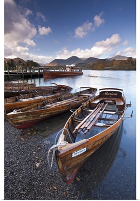 Wooden Rowing Boats on Derwent Water, Keswick, Lake District, Cumbria, England