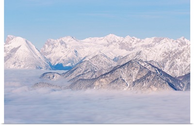 Zugspitze Mountain, Foggy Morning, Inn Valley, Patscherkofel Mountain, Tyrol, Austria