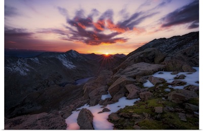Sun Sets Over the Rugged Colorado Rockies, Mount Evans