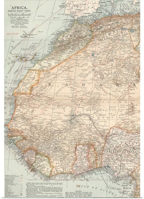 Africa, North-West Part - Vintage Map