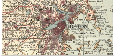 Boston - Vintage Map