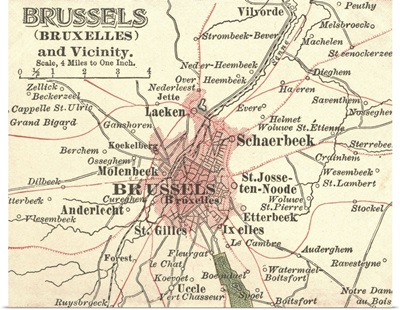 Brussels - Vintage Map