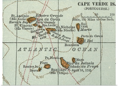 Cape Verde Islands - Vintage Map
