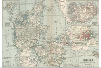 Denmark - Vintage Map
