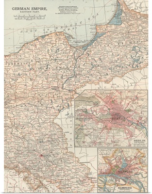 German Empire, Eastern Part - Vintage Map