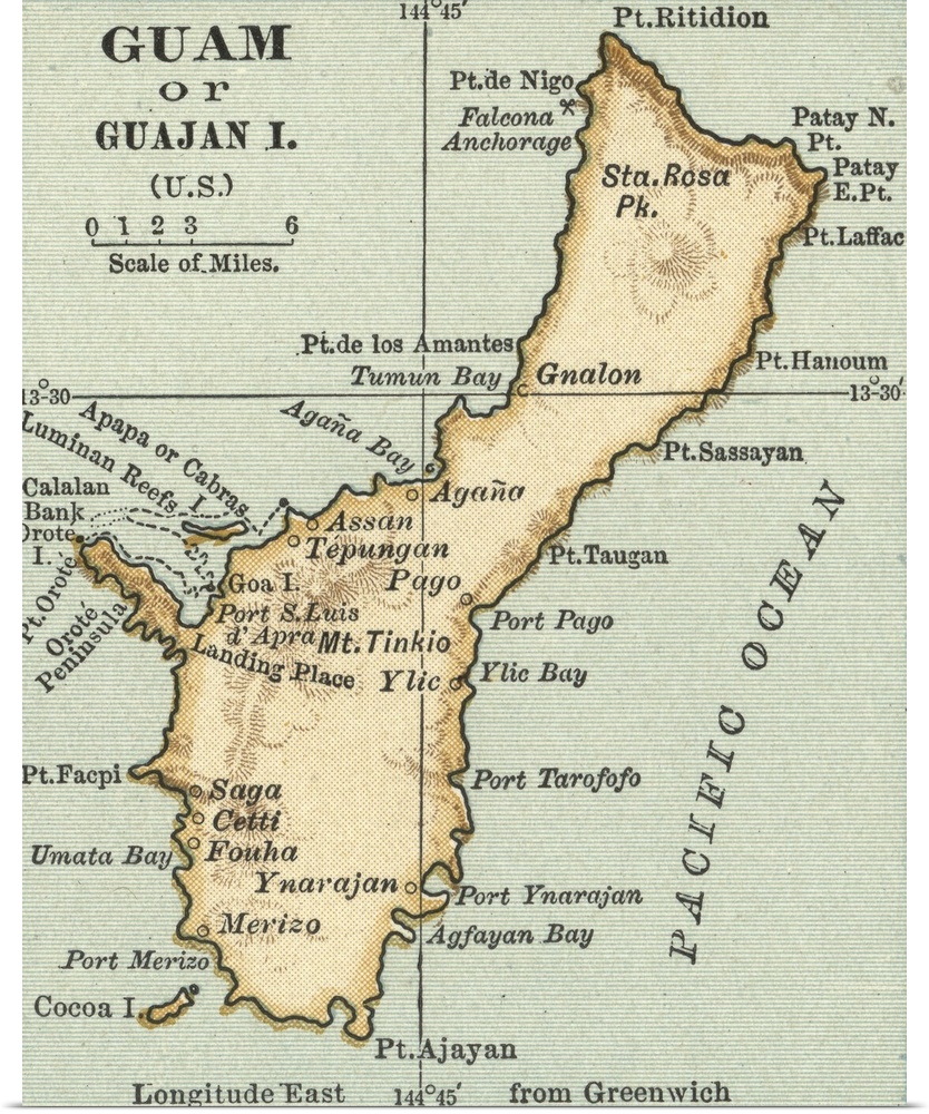 Guam - Vintage Map