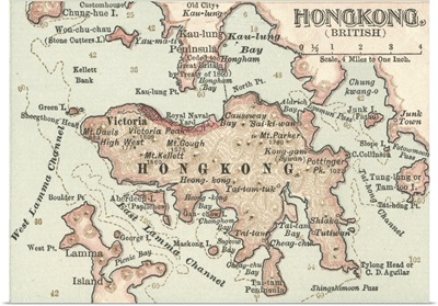 Hong Kong - Vintage Map