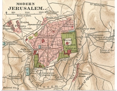 Jerusalem - Vintage Map