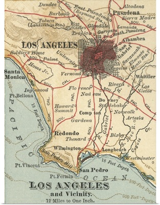 Los Angeles - Vintage Map