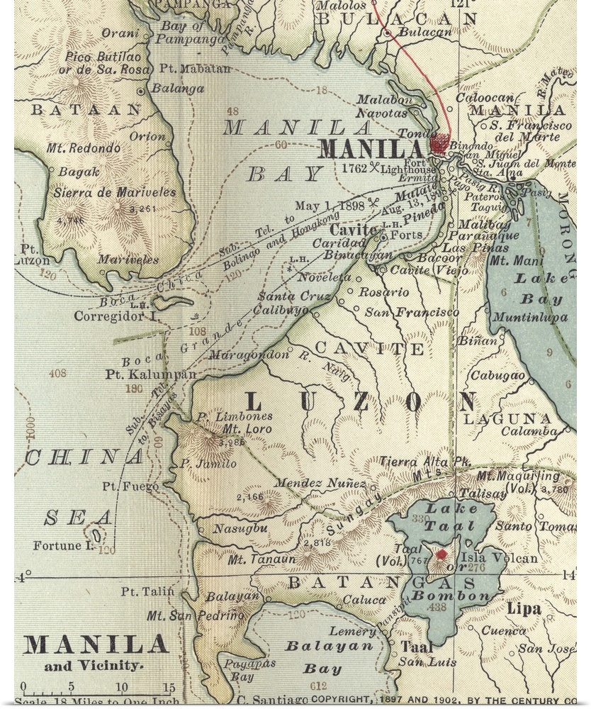 Manila and Vicinity - Vintage Map