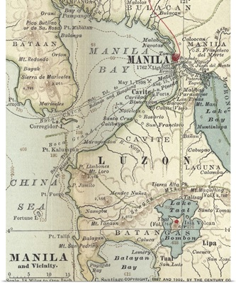 Manila and Vicinity - Vintage Map